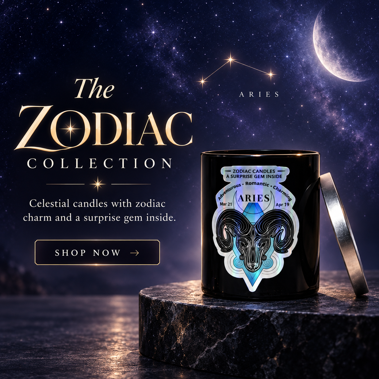 Zodiac candles from Custom Candle Co