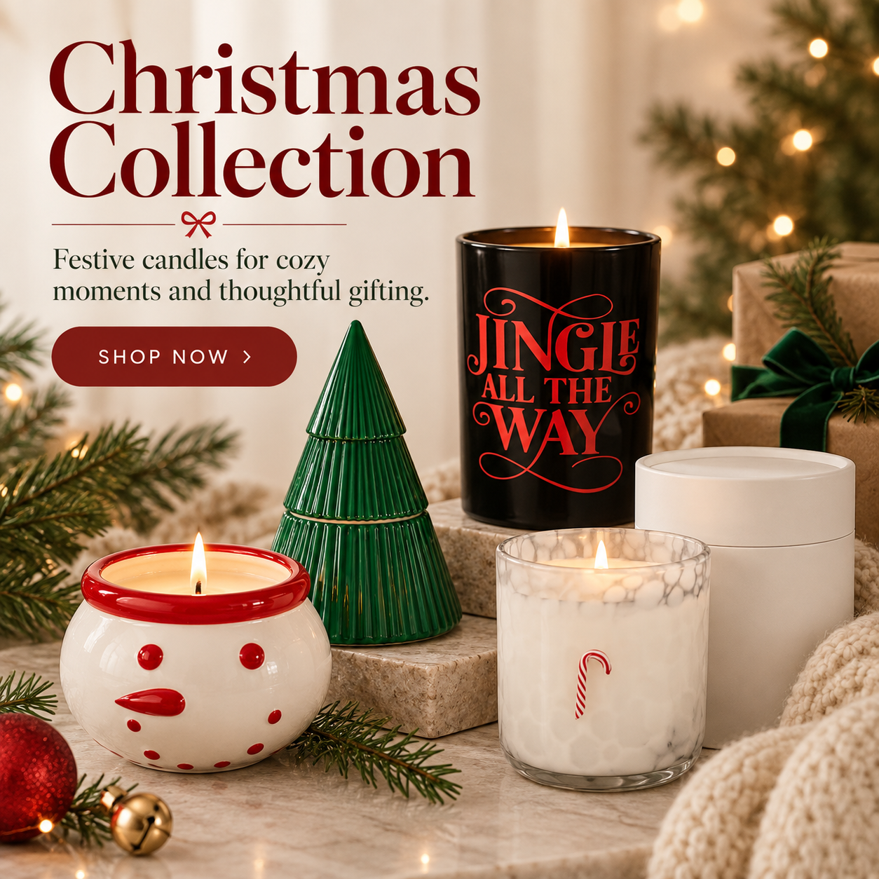 Christmas candles from Custom Candle Co