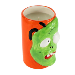 Ceramic Monster Face Candle – Green