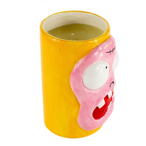 Ceramic Monster Face Candle – Pink