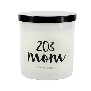 203 Mom White Glass Candle