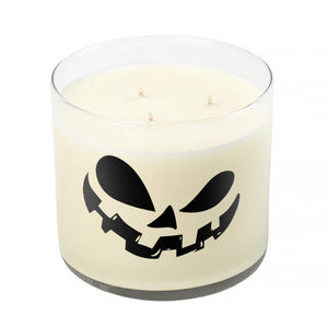 3 Wick Clear Tumbler Halloween Candle with Scary Pumpkin (Face #2)