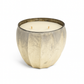 The Frosted Pearl Candle features a round beige ceramic holder, creamy wax, and two wooden wicks, creating a luxury scented candle set against a white background.