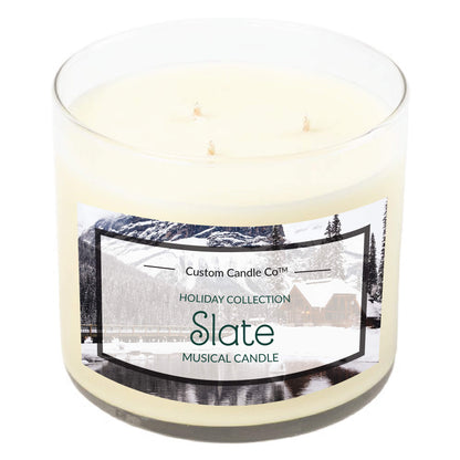 Musical Holiday Candle – Slate