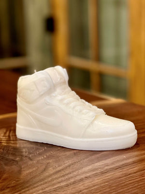 AJ-1 White Hightop Sneaker Candle – Small