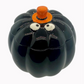 Ceramic Black Halloween Pumpkin Candle w/ Hat Lid