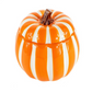 Ceramic Large Orange/White Line Pumpkin Candle