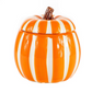 Ceramic Large Orange/White Line Pumpkin Candle