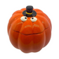 Ceramic Orange Halloween Pumpkin Candle w/ Hat Lid