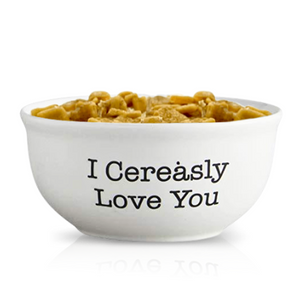 Cereal Cinnamon Crunchy Candle with White Quoted Bowl