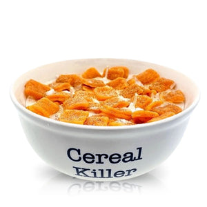 Cereal Cinnamon Crunchy Candle with White Quoted Bowl