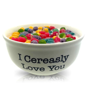 Cereal Crunchy Berries Cereal Candle with White Quoted Bowl