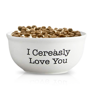 Cereal Puffy Coco Cereal with White Quoted Bowl