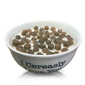 Cereal Puffy Coco Cereal with White Quoted Bowl