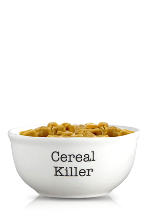 Cereal Cinnamon Crunchy Candle with White Quoted Bowl