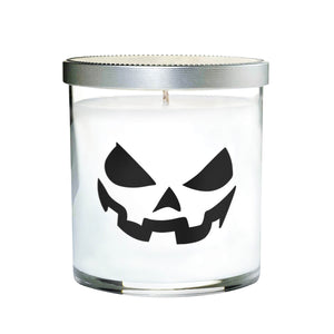 Clear Tumblr Halloween Candle with Scary Pumpkin (Face #3)