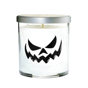 Clear Tumblr Halloween Candle with Scary Pumpkin (Face #5)