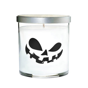 Clear Tumblr Halloween Candle with Scary Pumpkin (Face #2)