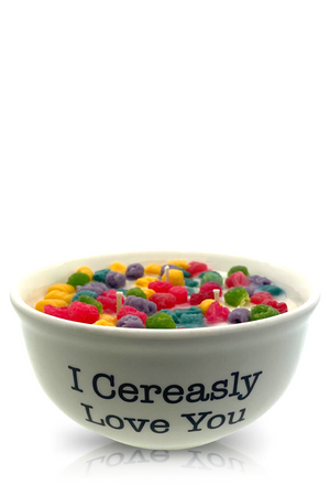Cereal Crunchy Berries Cereal Candle with White Quoted Bowl
