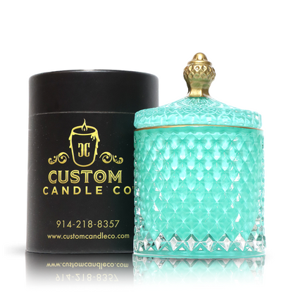 Elegant Turquoise Crystal Scented Candle