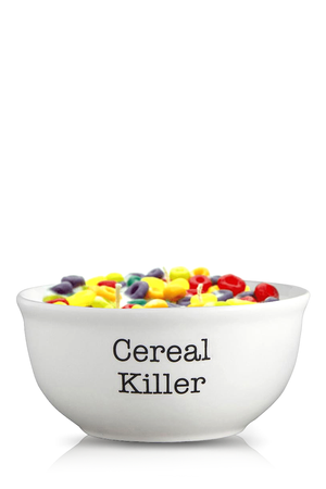 Cereal Fruity Loops Candle with White Quoted Bowl