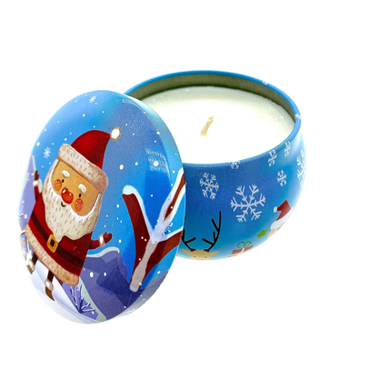 Blue Santa Holiday Tin Candle – Pine Forest Scent