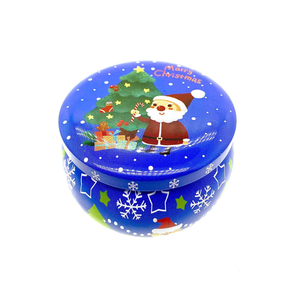 Dark Blue Santa Holiday Tin Candle – Christmas Garland Scent