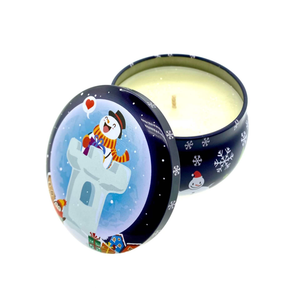 Blue Snowman Holiday Tin Candle – Holiday Sparkle Scent