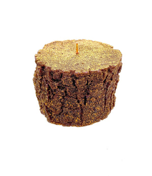 Christmas Holiday Log Shaped Candle (Gold and glitter)