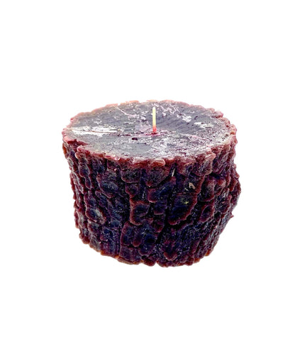 Christmas Holiday Log Shaped Candle (Dark Burgundy)