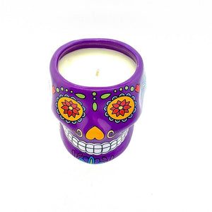 Small Skull Head Candle – Purple – Nutmeg Scent