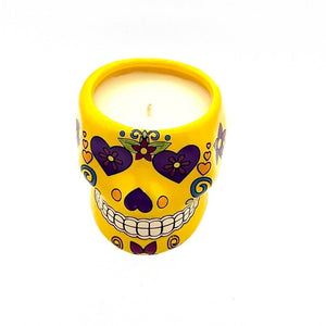 Small Skull Head Candle – Yellow – Nutmeg Scent