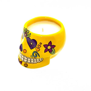 Large Skull Head Candle – Yellow – Nutmeg Scent