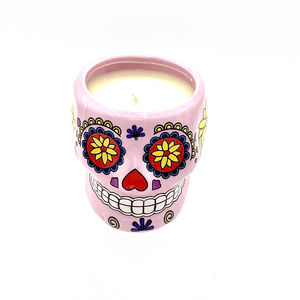 Large Skull Head Candle – Pink – Nutmeg Scent