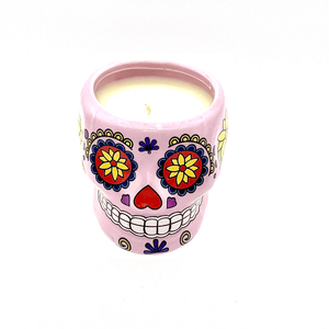 Large Skull Head Candle – Pink – Nutmeg Scent