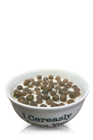 Cereal Puffy Coco Cereal with White Quoted Bowl