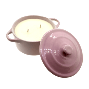 Purple Ceramic Pot with Cover Candle – Banana Nut Bread Scent