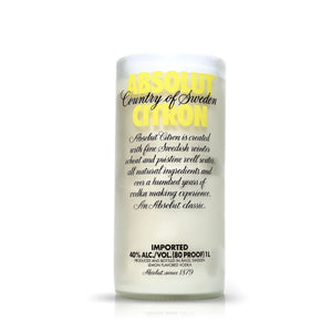 Recycled Absolut Citron Vodka Candle