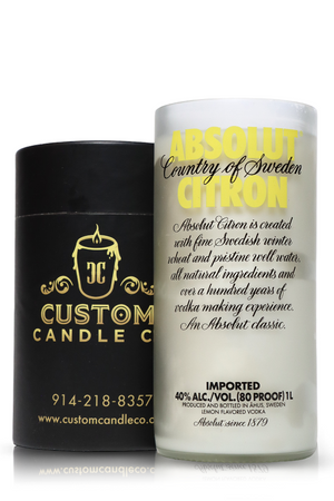 Recycled Absolut Citron Vodka Candle