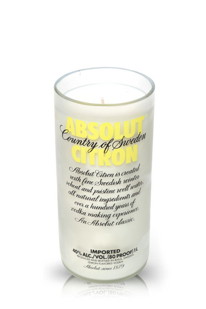 Recycled Absolut Citron Vodka Candle