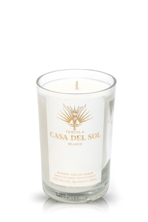 Recycled Casa Del Sol Blaco Tequila Candle