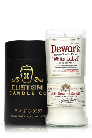 Recycled Dewar's White Label Whiskey Candle