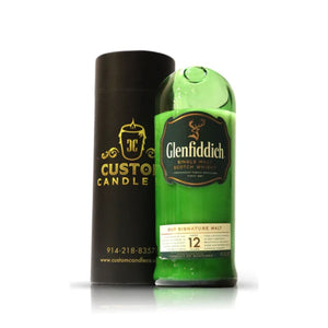 Recycled GlenFiddich Scotch 12 Years Curve Top Whiskey Candle