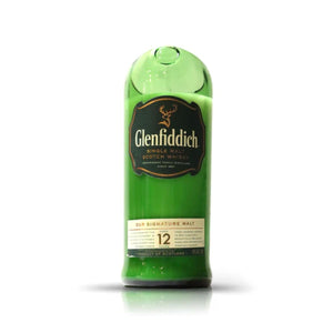 Recycled GlenFiddich Scotch 12 Years Curve Top Whiskey Candle