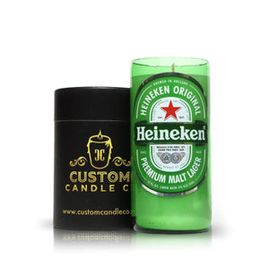 Recycled Heineken Beer Bottle Candle