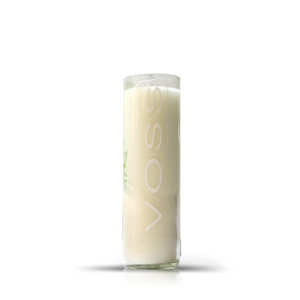 A recycled Voss Lime Mint Candle stands upright on a white background, perfect for minimalist home decor or inspiring creative upcycled candle projects.