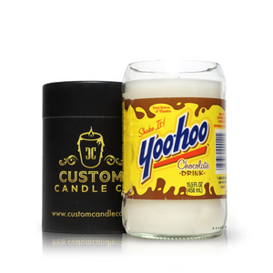 Recycled Yahoo Chocolate Milk Glass Candle