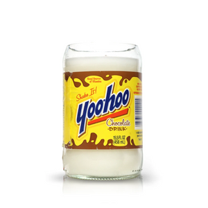 Recycled Yahoo Chocolate Milk Glass Candle