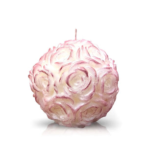 Rose Pink Shimmer White Candle