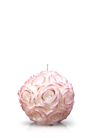 Rose Pink Shimmer White Candle